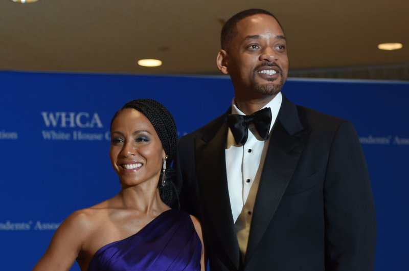 Jada Pinkett Smith (L) and Will Smith attend the White House Correspondents' Association gala on April 30, 2016. The actress responded Thursday to lingering speculation about her marriage to Smith. File Photo by Molly Riley/UPI