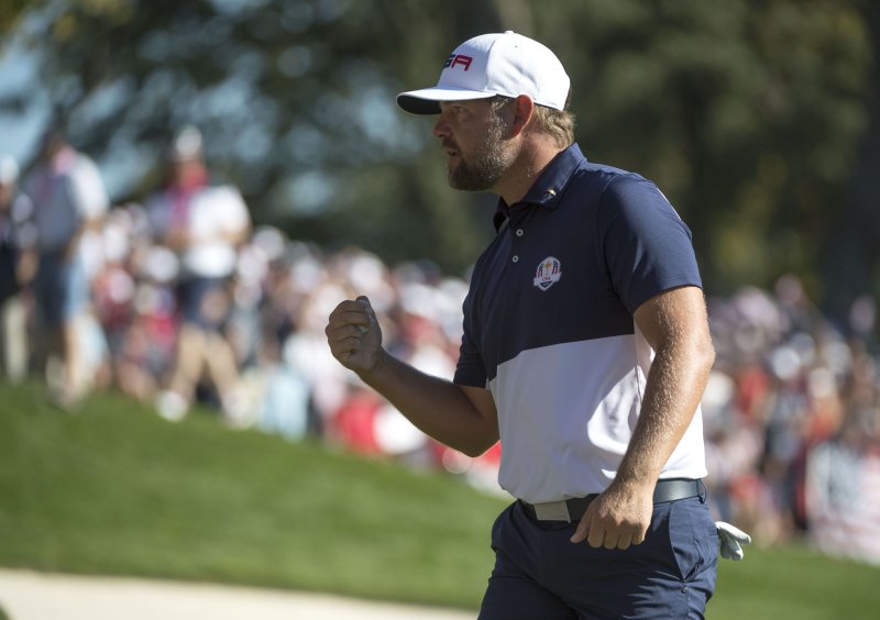 Looks like Ryan Moore is just getting started. Photo by Kevin Dietsch/UPI