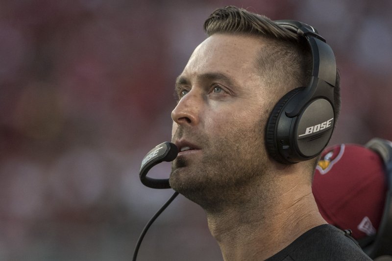 Former Arizona Cardinals head coach Kliff Kingsbury, who was hired to be the next offensive coordinator of the Washington Commanders, previously worked with quarterbacks Kyler Murray, Patrick Mahomes, Baker Mayfield and Johnny Manziel. File Photo by Terry Schmitt/UPI