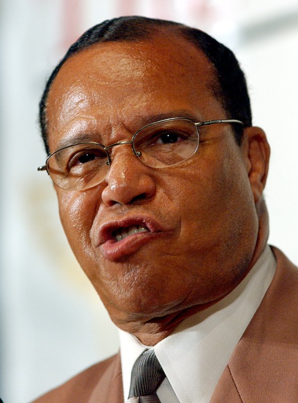 Nation of Islam leader Minister Louis Farrakhan says Moammar Gadhafi is still his friend and America is ripe for revolution. rlw/Roger L. Wollenberg UPI