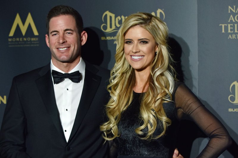 Christina El Moussa (R), pictured with Tarek El Moussa, confirmed she's expecting a baby boy with new husband Ant Anstead. File Photo by Christine Chew/UPI | <a href="/News_Photos/lp/b0d4ed3e2134ce8b4ff7082014c5dd32/" target="_blank">License Photo</a>