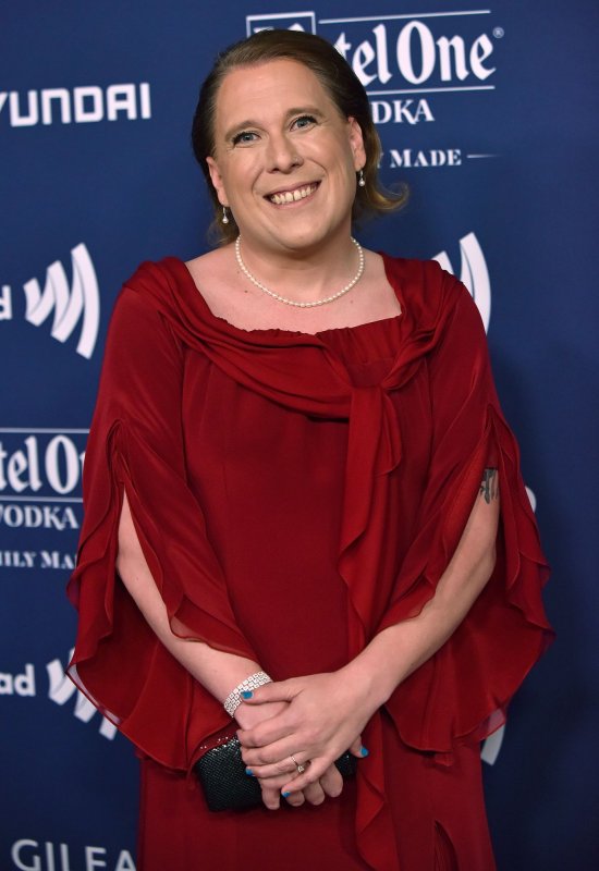 Amy Schneider arrives on the red carpet for the 33rd Annual GLAAD Media Awards at the Beverly Hilton in Beverly Hills, Calif., on Saturday. Photo by Chris Chew/UPI