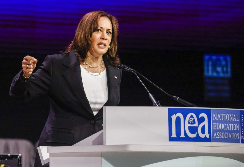 Vice President Kamala Harris on Tuesday called on Congress to "have the courage to act" and renew the assault weapons band after a mass shooting in Illinois killed seven people at a July 4 parade. Photo by Tannen Maury/UPI | <a href="/News_Photos/lp/de8f5e73810052bcf92d506247c68819/" target="_blank">License Photo</a>
