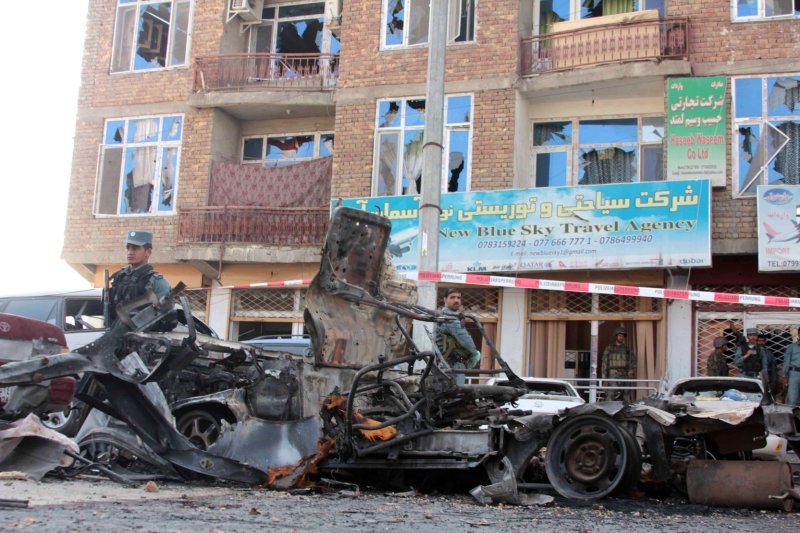 Afghanistan military secure battle zone as they regained control of Kabul on April 16, 2012, after an 18-hour attack by the Taliban on the capital city that paralyzed Kabul's government district and left 36 insurgents dead. (UPI)