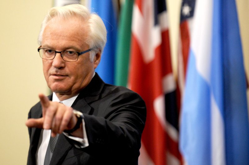 Vitaly Churkin, Russia's ambassador to the United Nations, said Tuesday that the draft sanctions resolution is “not 100 percent perfect” but is necessary. UPI/Dennis Van Tine