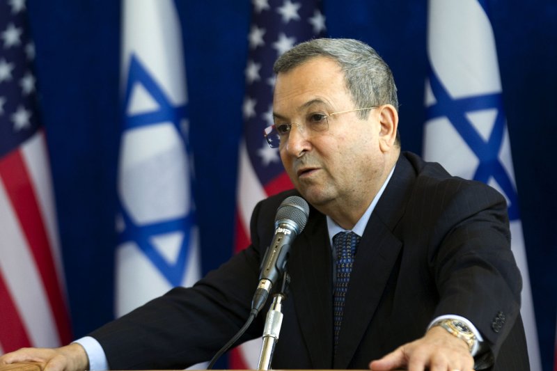 Israeli Defense Minister Ehud Barak holds a press conference with U.S. Defense Secretary Leon Panetta following a meeting at the defense ministry during an official visit to Israel in, Tel Aviv on October 3, 2011 . UPI/Jack Guez/Pool | <a href="/News_Photos/lp/7aebd1bc5c4513877d3428566fd04ccd/" target="_blank">License Photo</a>