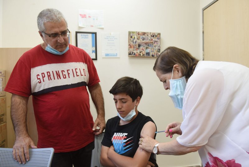 For teens who develop myocarditis after vaccination against COVID-19, researchers say symptoms show up in about six days and patients are "mildly affected." File&nbsp;Photo by Debbie Hill/UPI