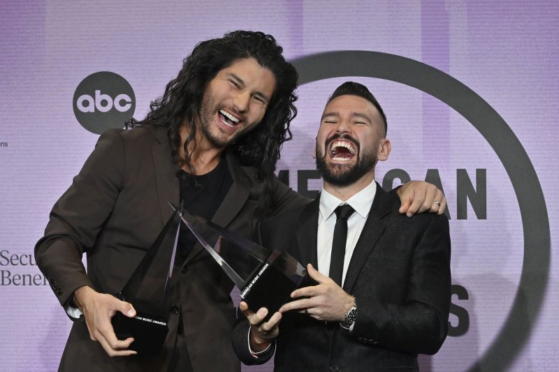 Dan + Shay will perform across North American on the "Heartbreak on the Map" tour in 2024. File Photo by Jim Ruymen/UPI