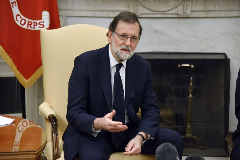 Spanish Prime Minister Mariano Rajoy said Thursday the apology and dissolution of the separatist group ETA does not absolve it of decades worth of violence. File Photo by Olivier Douliery/UPI | <a href="/News_Photos/lp/1f78fb42b420cf03d2324201ded37bb8/" target="_blank">License Photo</a>