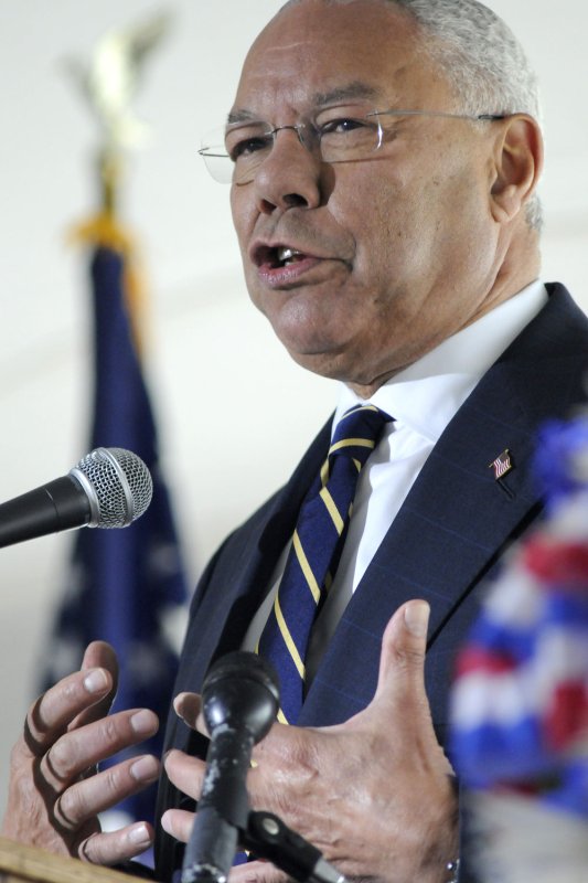 Former Secretary of State Colin Powell a ceremony on September 11, 2009 for the eighth anniversary for the Flight 93 that crashed near Shanksville, Pennsylvania after the plane hijacking of the September 11, 2001 terrorist attacks. UPI/Archie Carpenter