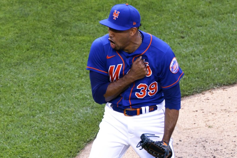 New York Mets closer Edwin Diaz is now under contract through 2027. File Photo by John Angelillo/UPI | <a href="/News_Photos/lp/6c0740b7b45a6adfc82cbbba3737bd2f/" target="_blank">License Photo</a>