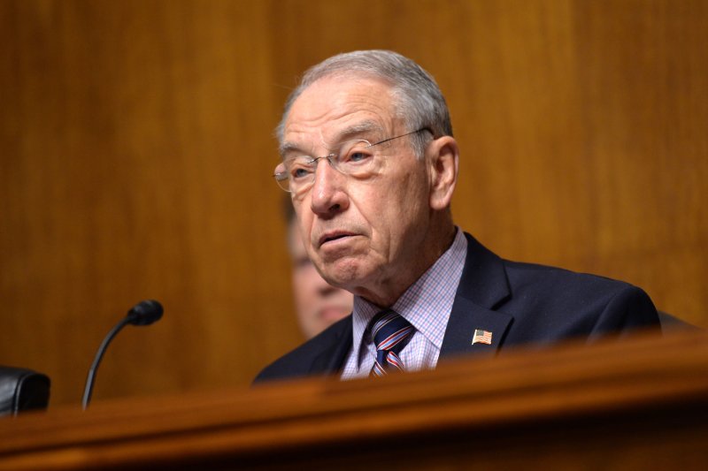 Senate Judiciary Committee Chairman Chuck Grassley said the panel will vote on legislation to protect special counsel Robert Mueller from political interference, despite begin told by Senate Majority Leader Mitch McConnell the bill would never come to the floor. Photo by Kevin Dietsch/UPI