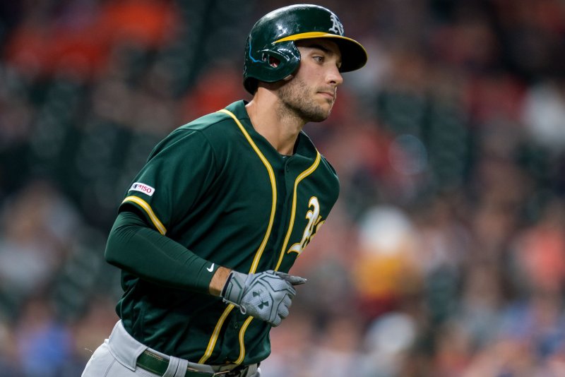 The Atlanta Braves traded four prospects to the Oakland Athletics in exchange for first baseman Matt Olson. File Photo by Trask Smith/UPI | <a href="/News_Photos/lp/37b319bab2f84eb220f8833fcd151657/" target="_blank">License Photo</a>