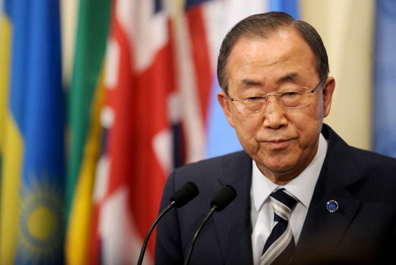 United Nations Secretary-General Ban Ki-moon, pictured in September 2013, met with Iraqi Prime Minister Nouri al-Maliki on January 13, 2014 in Baghdad, Iraq. (UPI/Dennis Van Tine) | <a href="/News_Photos/lp/ad7f49c7e473b1769714d923b6ea70fa/" target="_blank">License Photo</a>