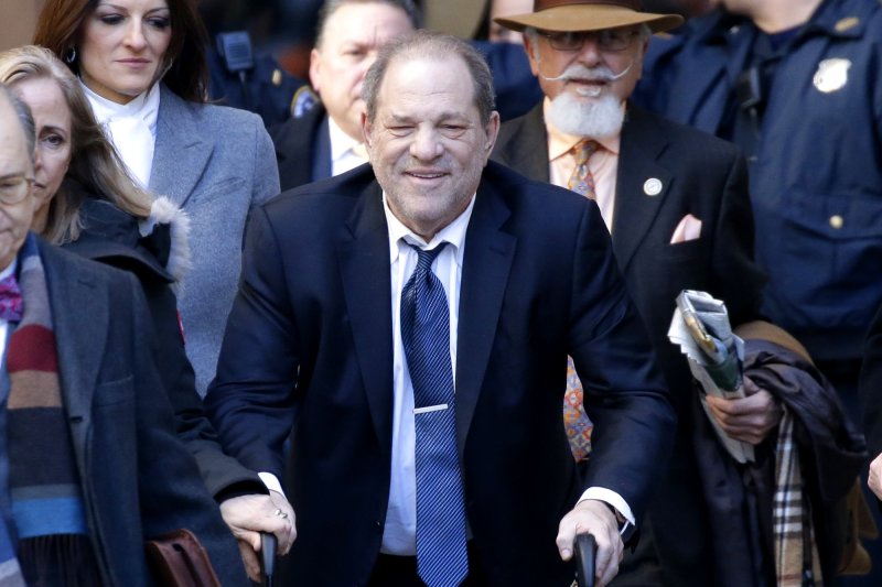 American film producer Harvey Weinstein was sentenced to 16 more years in prison on Thursday after his earlier conviction in the rape of a woman in Los Angeles. File Photo by John Angelillo/UPI