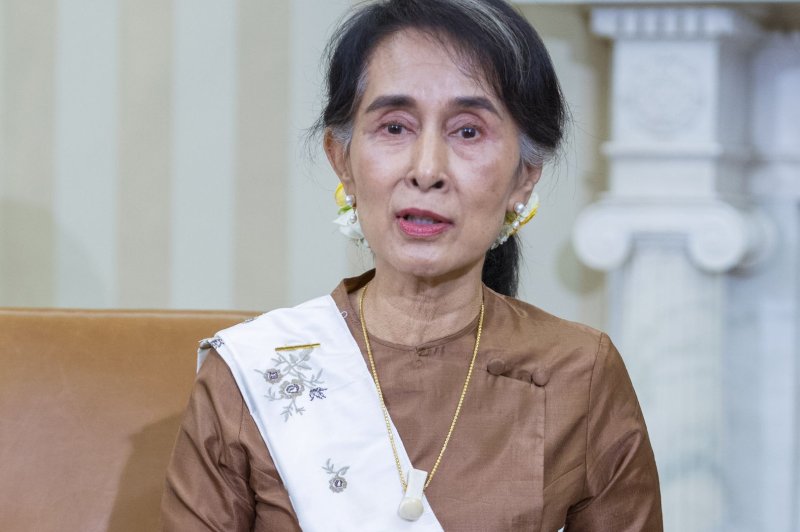 In April, the junta-led government sentenced Aung San Suu Kyi to five years in prison on a corruption conviction. Military prosecutors said she took hundreds of thousands of dollars in bribes, including gold. File Photo by Pat Benic/UPI | <a href="/News_Photos/lp/5e05ecf4656c06226c5406c91c47cf11/" target="_blank">License Photo</a>