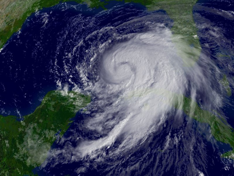 This September 10, 2008 NOAA Satellite photo shows Hurricane Ike as it moves into the Gulf of Mexico. (UPI Photo/NOAA)