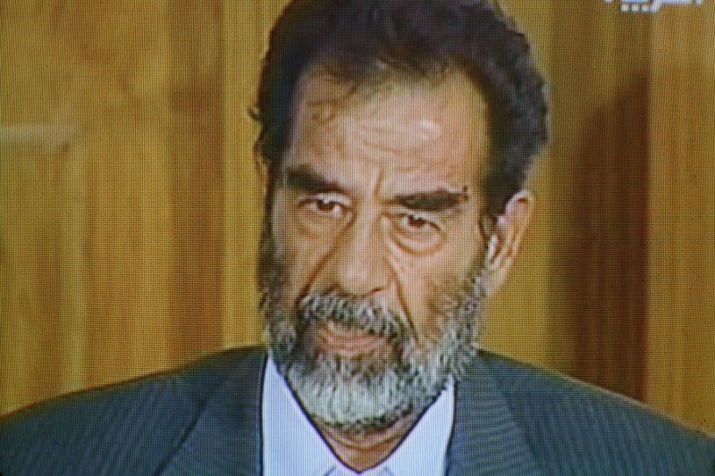 On December 13, 2003, Saddam Hussein, the deposed Iraqi president, was captured by U.S. troops in a small underground hideout southeast of his hometown of Tikrit. File Photo by Ali Khaligh/UPI