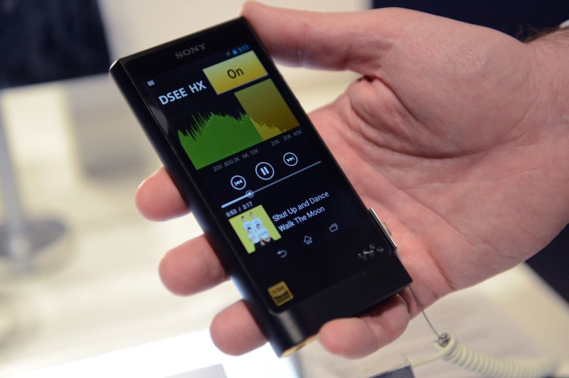 The new Sony Walkman NW-ZX2, which plays high-res audio, is displayed at the 2015 International CES, a trade show of consumer electronics, in Las Vegas, Nevada, January 6, 2015. Photo by Molly Riley/UPI