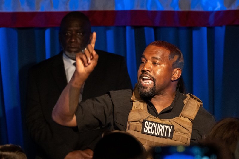 American rapper and entrepreneur Ye, formerly known as Kanye West, was suspended from Twitter on Thursday night after posting a swastika in the Star of David. File Photo by Richard Ellis/UPI