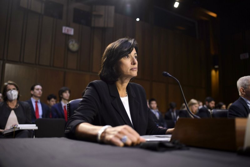 Dr. Rochelle Walensky, director of the Centers for Disease Control and Prevention, addressed the country's reaction to monkeypox in a Senate hearing on Wednesday. Photo by Bonnie Cash/UPI