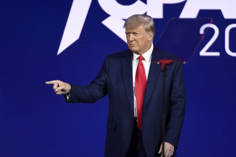 President Donald Trump said Sunday that "the incredible journey we began together four years ago is far from over" as he hinted at another presidential run in his speech to close out CPAC 2021.&nbsp;Photo by Joe Marino/UPI
