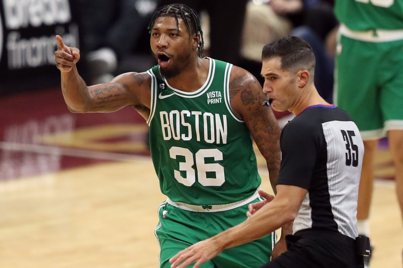 Veteran guard Marcus Smart spent his first nine seasons with the Boston Celtics. File Photo by Aaron Josefczyk/UPI