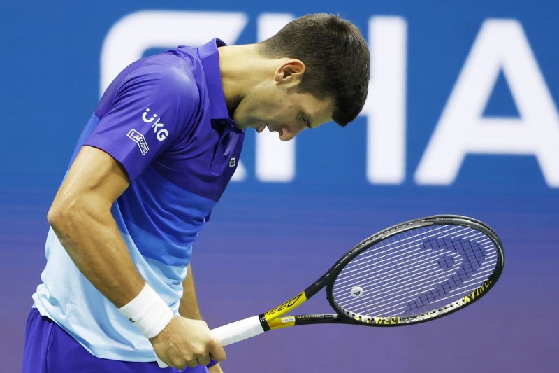 Novak Djokovic of Serbia surrendered the top spot in the ATP singles rankings with a straight sets loss in the quarterfinals of the Dubai Tennis Championships. File Photo by John Angelillo/UPI