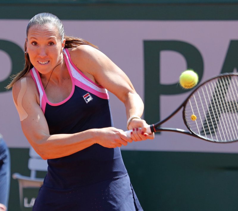 Jelena Jankovic, shown at the 2013 French Open, won in three sets in a semifinal match of the China Open Saturday. She'll go against world No. 1 Serena Williams in Sunday's title match. UPI/David Silpa