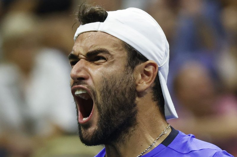 Matteo Berrettini of Italy said Tuesday on Instagram he is "heartbroken" to leave Wimbledon 2022 early due to a positive COVID-19 test result. File Photo by John Angelillo/UPI