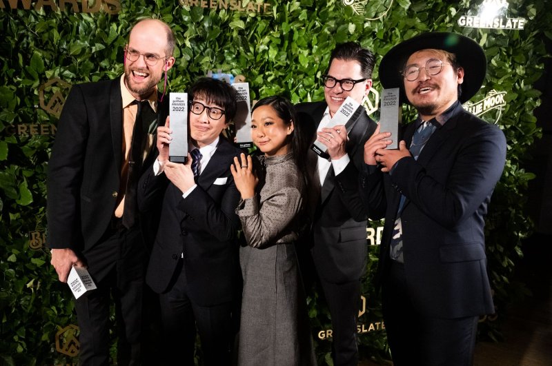 The cast and crew of "Everything Everywhere All at Once" wins best feature at the 2022 Gotham Awards at Cipriani Wall Street in New York City on November 28. The movie swept the SAG Awards on Sunday night, as well. File Photo by Gabriele Holtermann/UPI