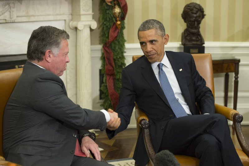 President Barack Obama meets with King Abdullah II of Jordan in the Oval Office at the White House on December 5, 2014 in Washington, D.C. Photo by Kevin Dietsch/UPI