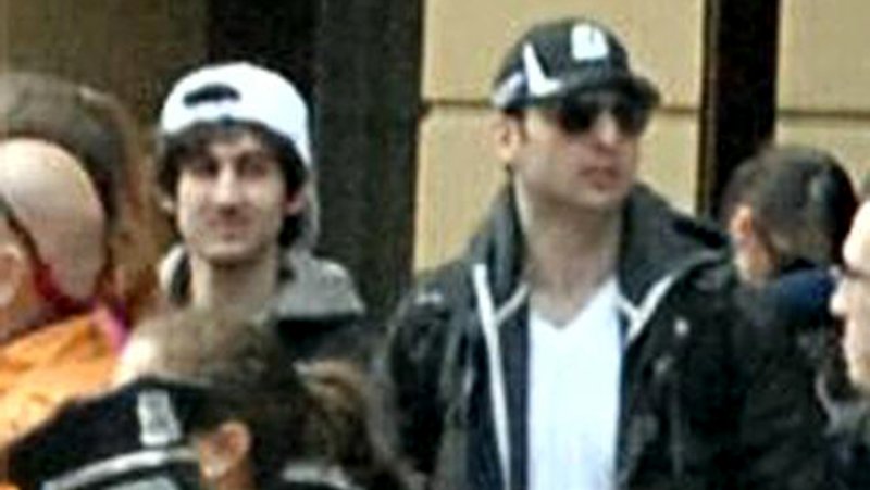 The FBI released a photo of Suspect 1 and Suspect 2 (L) in surveillance video from the Boston Marathon. Suspect 1 is now identified as now identified as Tamerlan Tsarnaev, 26, and Suspect 2 is his brother Dzhokhar Tsarnaev, 19, both of Cambridge, Massachusetts on April 19, 2013. Both are suspected of planting the bombs that killed three and injured 170 during the Boston Marathon on April 15, 2013. Tamerlan was killed by police on April 18, 2013 and Dzhokhar is still on the loose near Boston. UPI