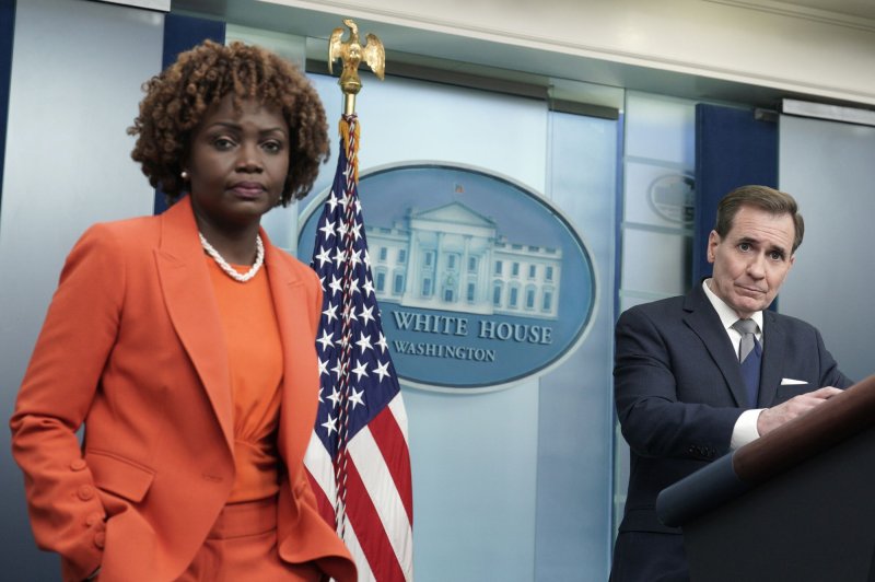 On Wednesday during a press briefing at the White House with National Security Council adviser John Kirby, White House Press Secretary Karine Jean-Pierre said legislation to end the authorization for war in Iraq has the support of U.S. President Joe Biden. Photo by Yuri Gripas/UPI