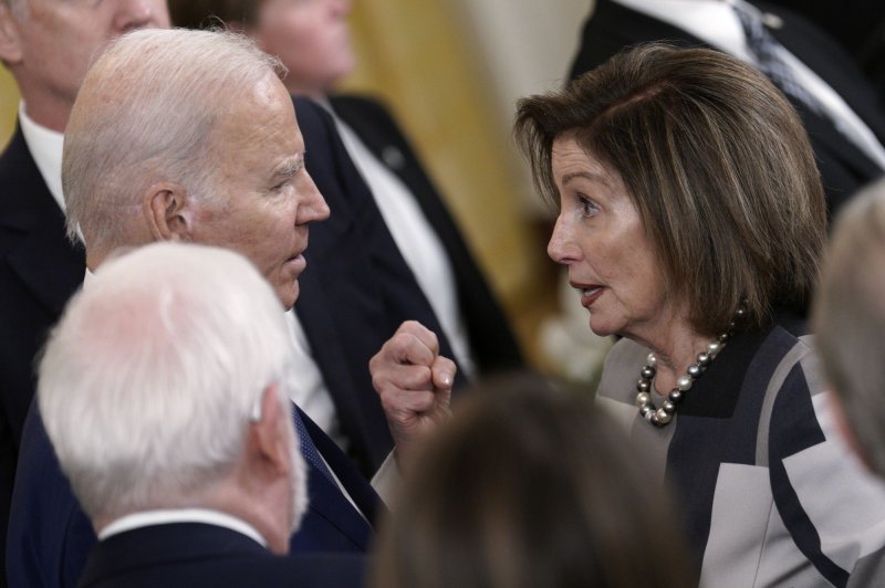 Former House Speaker Nancy Pelosi will chair the National Advisory Board for President Joe Biden's re-election bid, the campaign said Wednesday. File Photo by Yuri Gripas/UPI