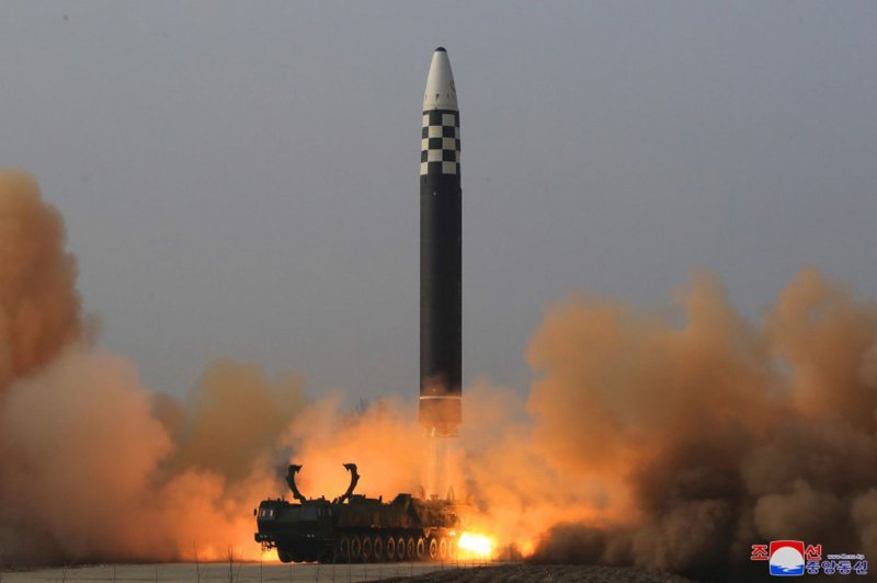 Japan on Friday sanctioned nine individuals and four entities with ties to North Korea's weapons program in response to the regime's launch of an ICBM last week.&nbsp; Photo by KCNA/UPI | <a href="/News_Photos/lp/f928d6e4b8553b2d91ff7dc12a1335ef/" target="_blank">License Photo</a>