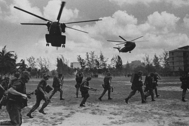 U.S. Marines assist in the evacuation of Phnom Penh, Cambodia, on April 12, 1975. File Photo courtesy of the U.S. Navy