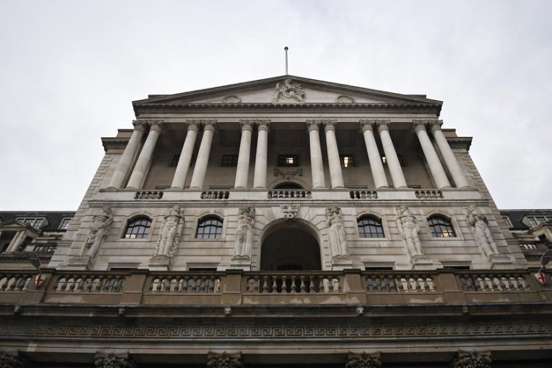 The Bank of England, pictured, also noted in its report Thursday that&nbsp;it expects unemployment in Britain to rise to at least 5% due to higher energy prices and rising costs for other goods. File Photo by Andy Rain/EPA-EFE