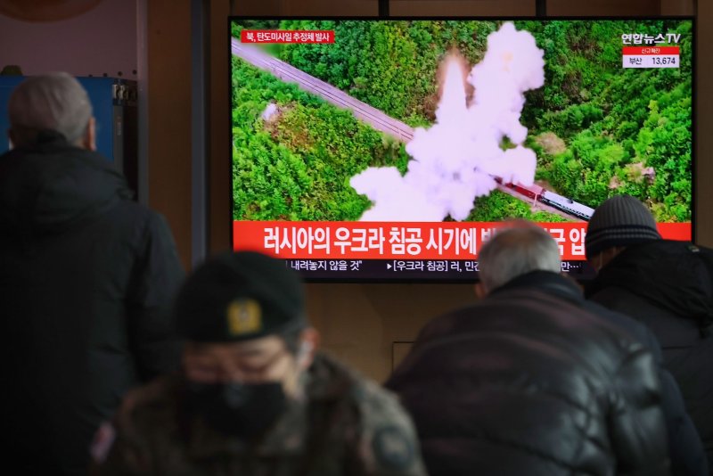 North Korea claimed Monday that its ballistic missile launch over the weekend was the test of a reconnaissance satellite. Photo by Yonhap/EPA-EFE