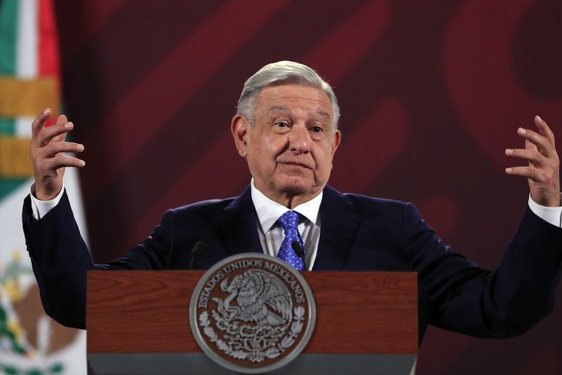Mexico's President Andrés Manuel López Obrador speaks to journalists during his morning press conference at the National Palace in Mexico City on Monday, during which he confirmed four U.S. citizens had been abducted while they were shopping for medicine. Photo by Mario Guzman/EPA-EFE