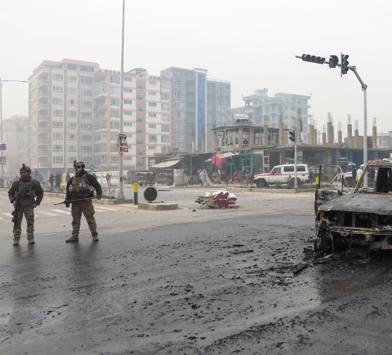 The car blast Sunday in Kabul, Afghanistan, that targeted Khan Mohammad Wardak, occurred amid an increase of such attacks throughout the Middle Eastern country. Photo by Hedayatullah Amid/EPA-EFE