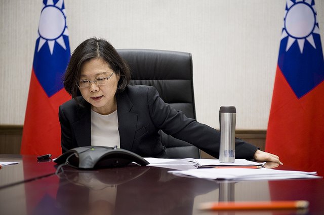 Taiwanese President Tsai Ing-wen tendered her resignation on Saturday as chairperson of her Democratic Progressive Party after suffering major defeats in the country’s local elections. File Photo courtesy of Office of the President of Taiwan