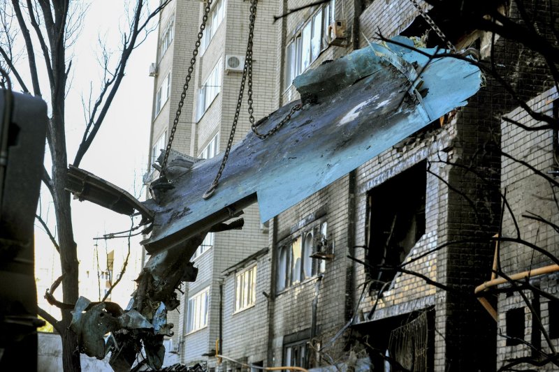 At least 13 people have died Tuesday after a Russian Su-34 supersonic bomber crashed into a nine-floor residential tower in the resort town of Yeysk. File Photo by Arkady Bunditsky/EPA-EFE
