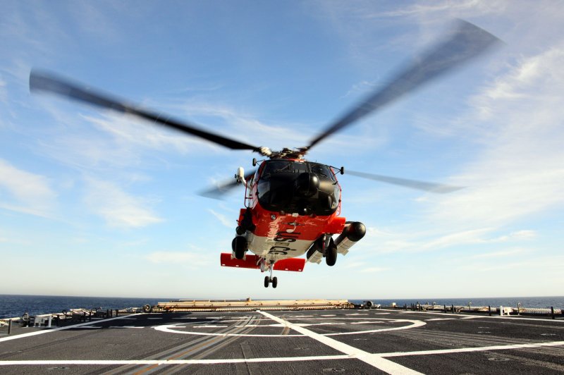 A Coast Guard MH-60 Jayhawk helicopter, such as the one shown here, was among a trio of aircraft whose pilots were targeted by a green laser in Boston this week. File Photo by Petty Officer 3rd Class Connie Terrell/U.S. Coast Guard