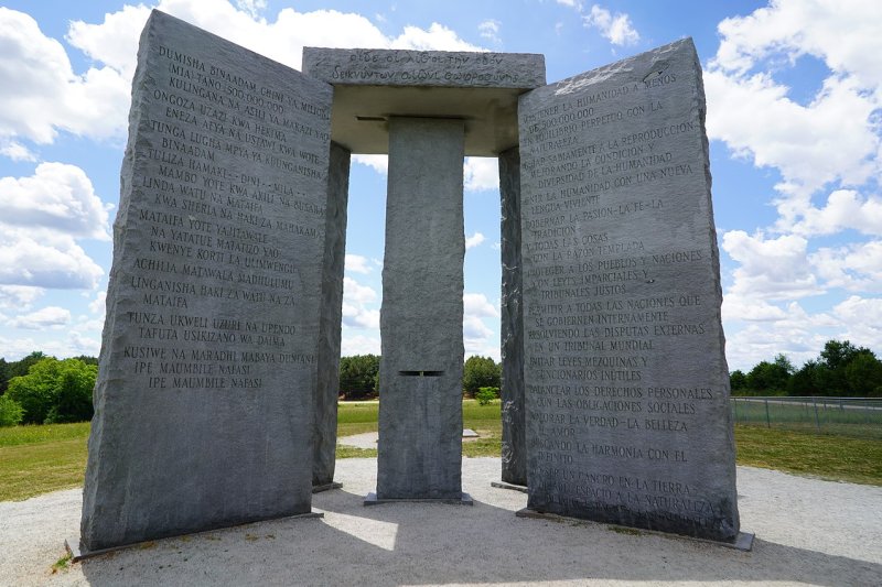 A bomb detonated Wednesday near the Georgia Guidestones in Elbert County destroyed a large portion of the structure, and it has since been demolished for safety reasons, according to the Georgia Bureau of Investigation. Photo by Quentin Melson/<a href="https://commons.wikimedia.org/wiki/File:Georgia_Guidestones_in_Elbert_County,_GA.jpg">Wikimedia</a>