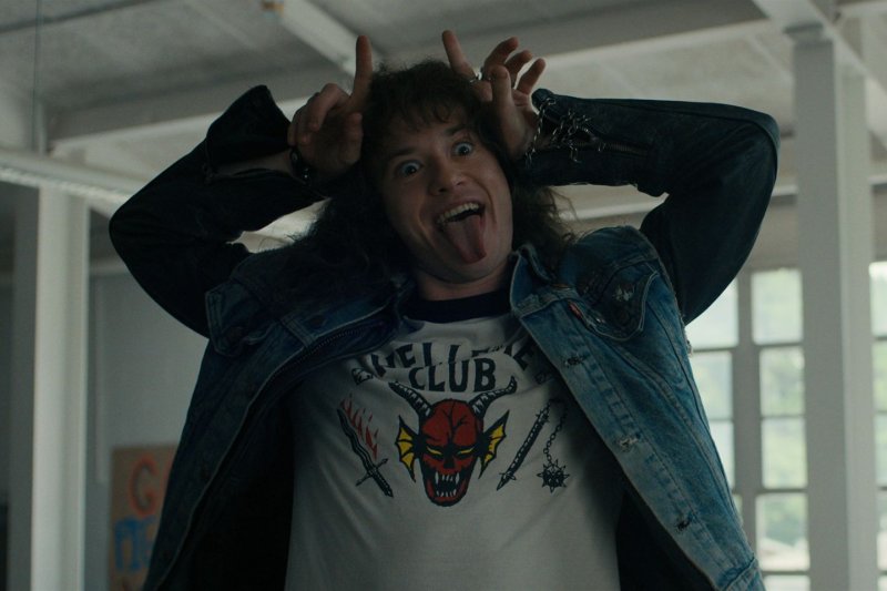 Eddie Munson (Joseph Quinn) is the leader of the Hellfire Club, drawing fears of satanism by the townspeople of Hawkins, Ind., in "Stranger Things." File Photo courtesy of Netflix