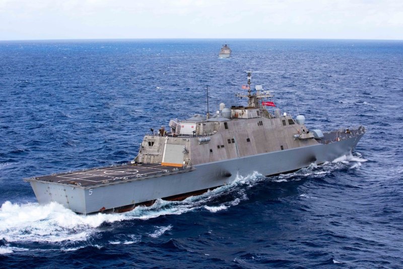 Lockheed Martin has completed delivery on a Freedom-class littoral combat ship (such as the USS Milwaukee, pictured) that will honor the Ohio city of Cleveland when it begins operations soon. File Photo by Mass Communication Specialist 3rd Class Aaron Lau/U.S. Navy