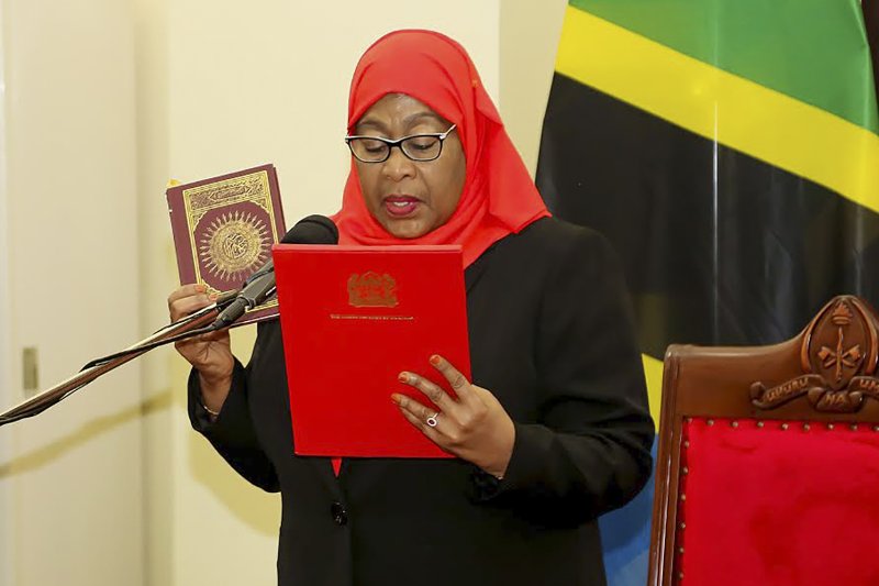 Samia Suluhu Hassan sworn in as Tanzania's first female president