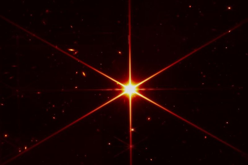 NASA released the first image the James Webb Space Telescope has taken so far on Wednesday, March 16, 2022, using sharper focus, a brilliant blazing orange photo of a star known as 2MASS J17554042+6551277. Photo courtesy of NASA