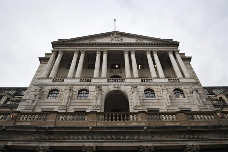Image of the Bank of England in London on November 1, 2018. The bank said on Thursday it was raising its Bank Rate by 0.75 percentage point. File Photo by Andy Rain/EPA-EFE